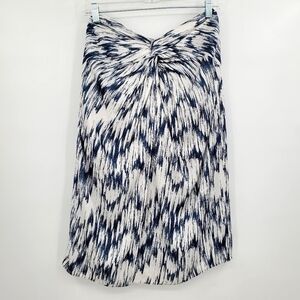 Club Monaco Blue White Abstract Print Twist Waist Robetta Skirt